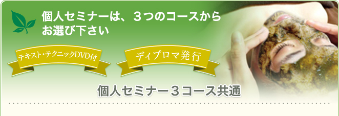 個人セミナーは、3つのコースからお選び下さい